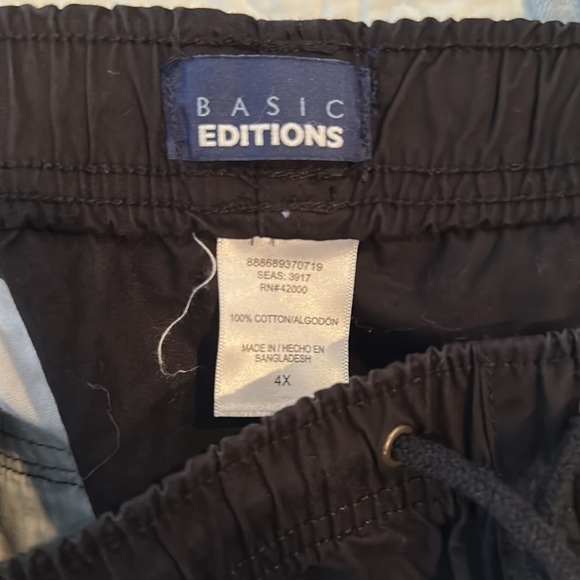 Basic Edition Black Carho Shorts Elastic Waist Sz 4X - Picture 4 of 4